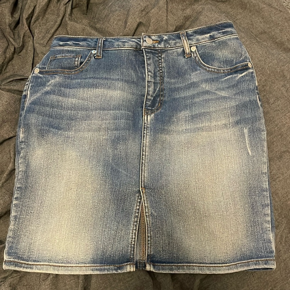 Faded Glory Denim Slit Skirt